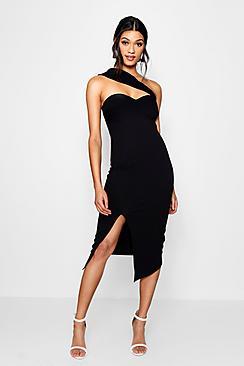 Boohoo Shoulder Strap Detail Midi Dress