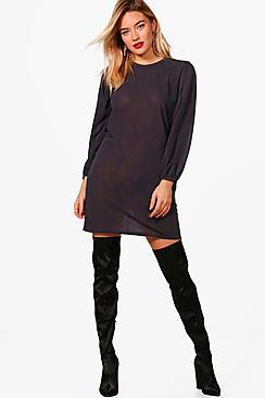 Boohoo Balloon Sleeve Knitted Dress