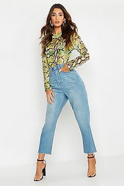 Boohoo Bleach Wash Straight Leg Jean