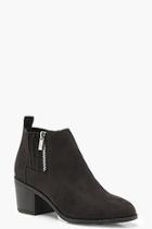 Boohoo Gathered Gusset Zip Trim Ankle Shoe Boots