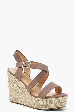 Boohoo Strappy Espadrille Wedges