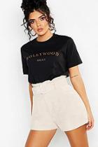 Boohoo Hollywood Slogan Printed T-shirt