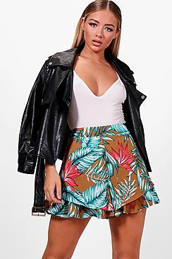Boohoo Hazel Double Layer Safari Jungle Print Shorts