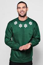 Boohoo Christmas Snow Flake Crew Neck Jumper