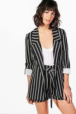 Boohoo Paige Stripe Tailored Blazer