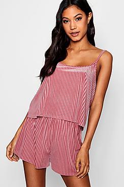 Boohoo Poppy Burnout Cami & Short Set