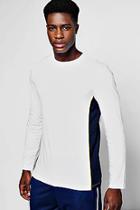 Boohoo Long Sleeve T-shirt With Side Panel & Piping