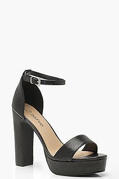 Boohoo Lizard Platform Two Part Heels