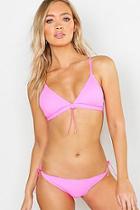 Boohoo Textured Toggle Trim Triangle Bikini