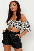 Boohoo Leopard Print Crop Gypsy Top