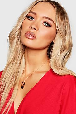 Boohoo Cross And Tortoiseshell Resin Necklace