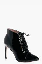 Boohoo Jemima Pointed Lace Up Boot Black