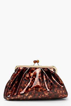 Boohoo Tortoiseshell Frame Pouch & Chain