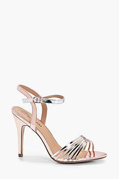 Boohoo Amelia Mixed Metallic Mid Heels