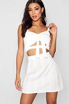 Boohoo Lucinda Bow Tie Crinkle Co-ord Set