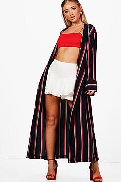 Boohoo Hallie Premium Stripe Duster