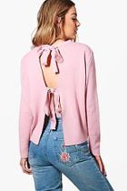 Boohoo Petite Susanna Tie Back Jumper