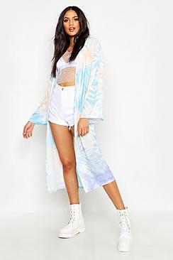 Boohoo Tall Tie Dye Midi Kimono