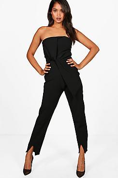 Boohoo Patty Twist Bandeau Style Jumpsuit