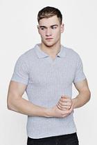 Boohoo Open Placket Knitted Rib Polo
