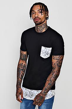 Boohoo Longline Pocket T-shirt