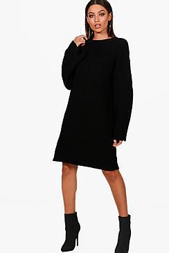 Boohoo Sophie Wide Sleeve Knitted Dress