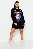 Boohoo Plus Boston Long Sleeve T-shirt Dress