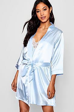Boohoo Satin Kimono Robe