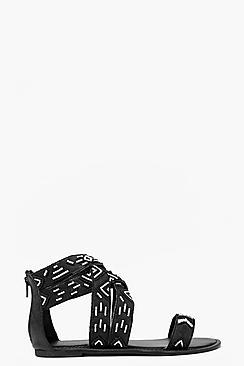 Boohoo Boutique Mia Multi Strap Beaded Sandal