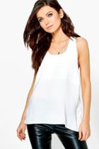 Boohoo Louise Twisted Back Cami White