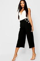 Boohoo Mock Horn Button Front Culottes