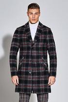 Boohoo Premium Wool Mix Check Crombie Overcoat