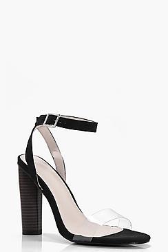 Boohoo Jodie Perspex Strap Two Part Heel