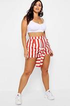 Boohoo Zendaya Edit Stripe Tie Front Skort