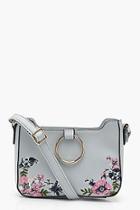 Boohoo Olivia O-ring Floral Cross Body Bag