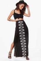 Boohoo Saffron Embroidered Woven Full Maxi Skirt Black