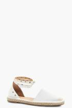 Boohoo Lola Stud Detail Espadrille White