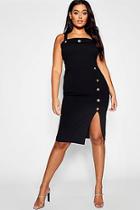 Boohoo Plus Button Detail Midi Dress