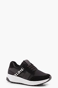 Boohoo Olivia Slogan Sports Trainer