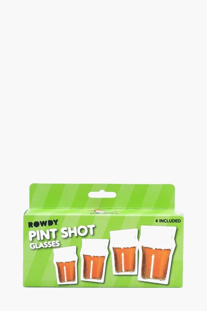 Boohoo 4 Pack Pint Shot Glasses Clear