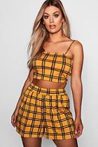 Boohoo Plus Check Longline Crop Top