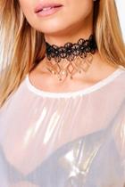 Boohoo Iris Lace And Diamante Statement Choker Multi