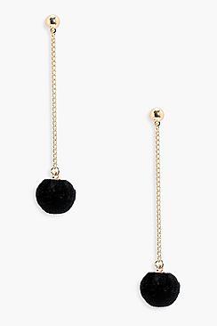 Boohoo Eliza Pom Drop Earrings