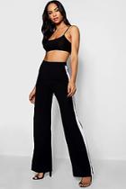 Boohoo Evie Contrast Stripe Wide Leg Trouser