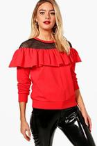 Boohoo Kaitlyn Mesh Detail Sweater