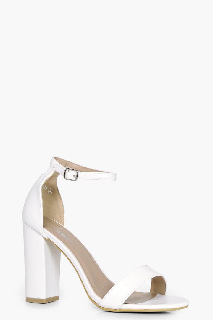 Boohoo Lucy 2 Part Block Heels White