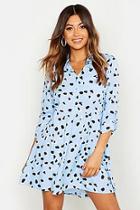 Boohoo Woven Dalmatian Pocket Shirt Dress