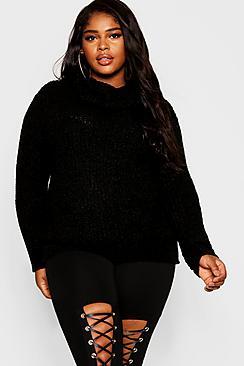 Boohoo Plus Oversized Roll Neck Jumper