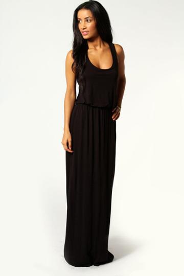 Boohoo Alice Racer Back Maxi Dress - Black