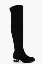 Boohoo Angel Pearl Inset Over The Knee Boot